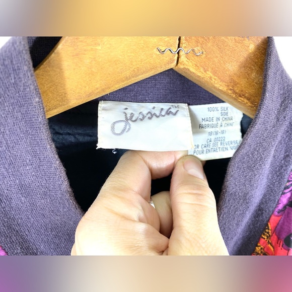 1980’s Vintage Silk Bomber Jacket Floral Vibrant Colourful Novelty Shoulder Pads - Picture 11 of 12